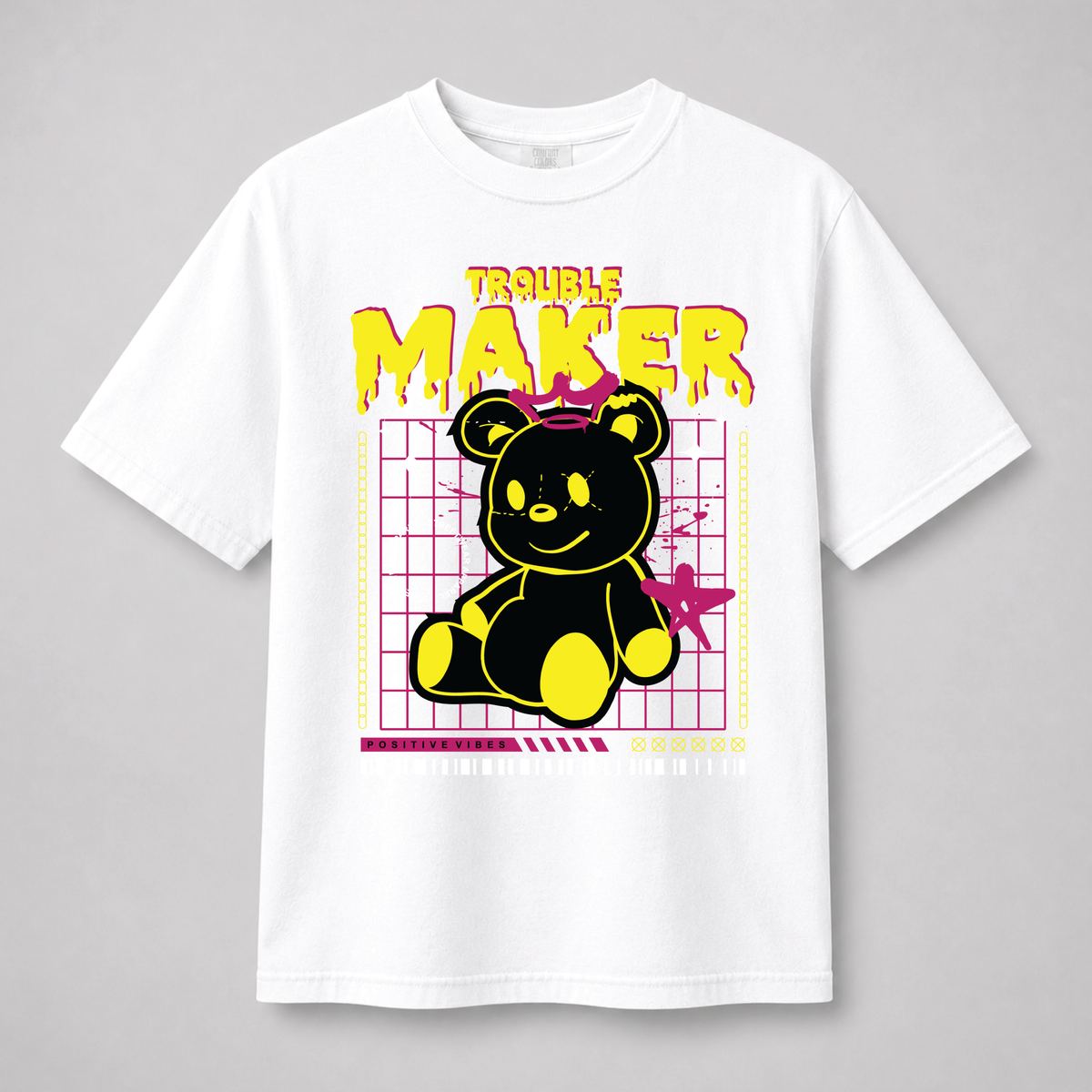 Trouble Maker Teddy Bear Streetwear Graphic Tee