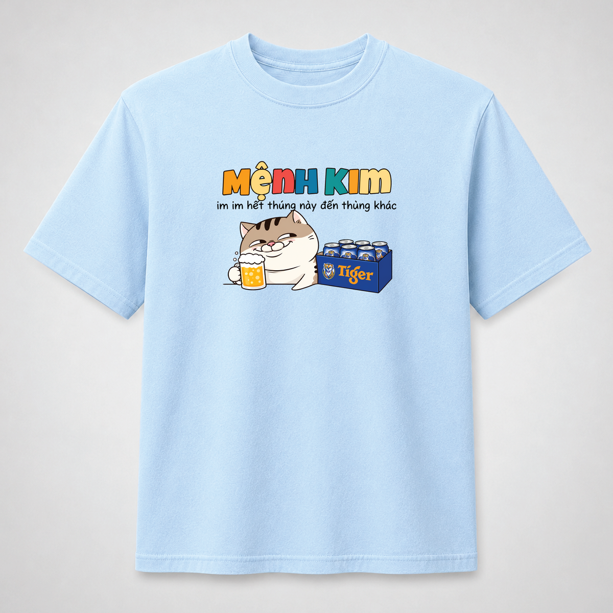 Mệnh Kim Funny Vietnamese Cat Beer Graphic Tee