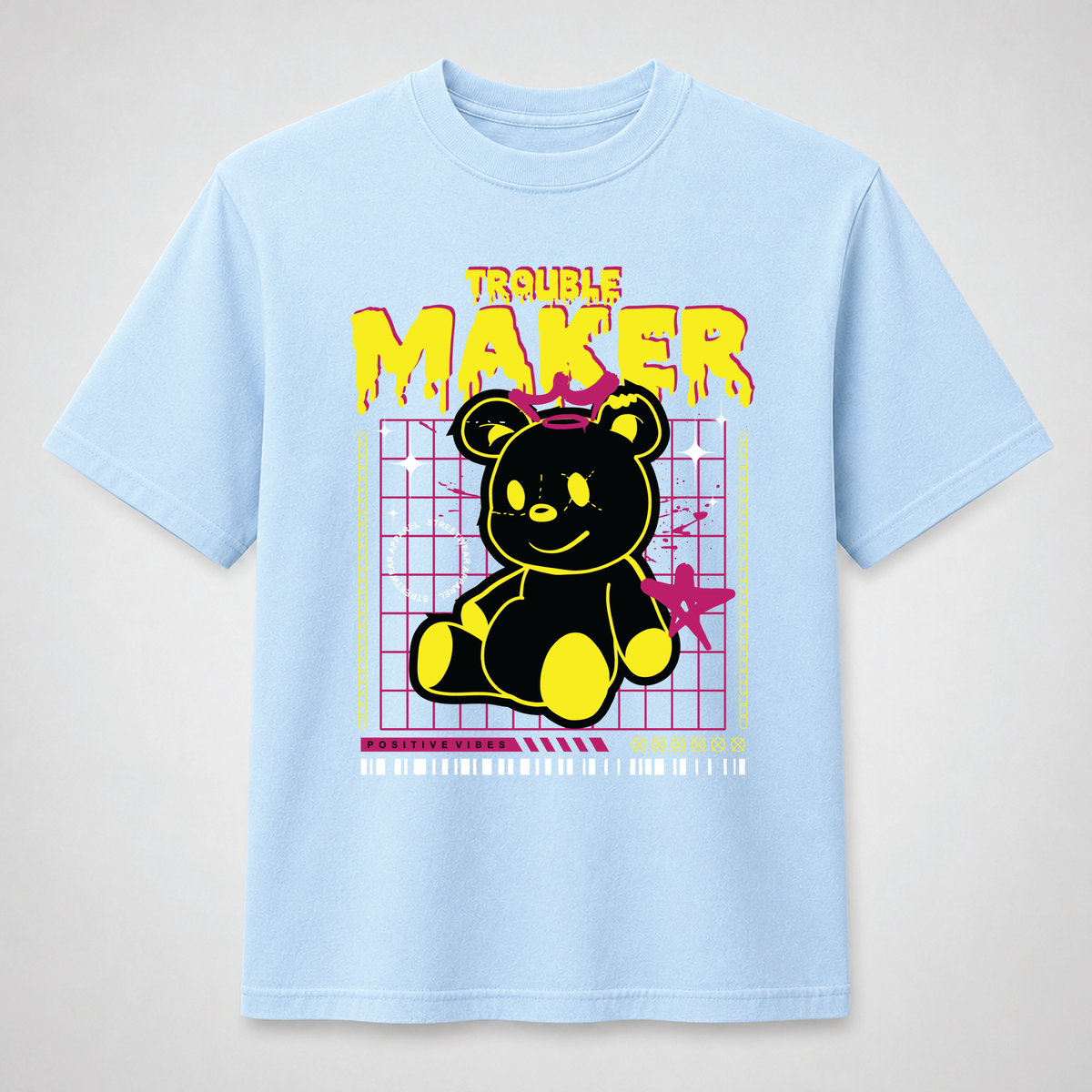 Trouble Maker Teddy Bear Streetwear Graphic Tee