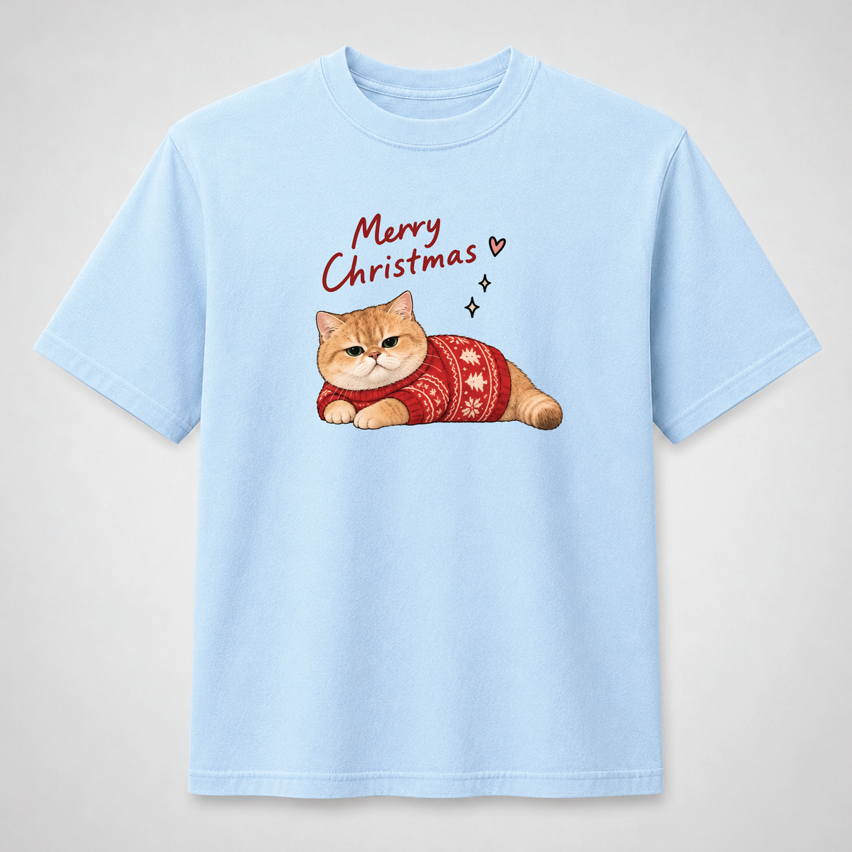 Merry Christmas Cat Graphic Tee – Cute Holiday Cat Shirt