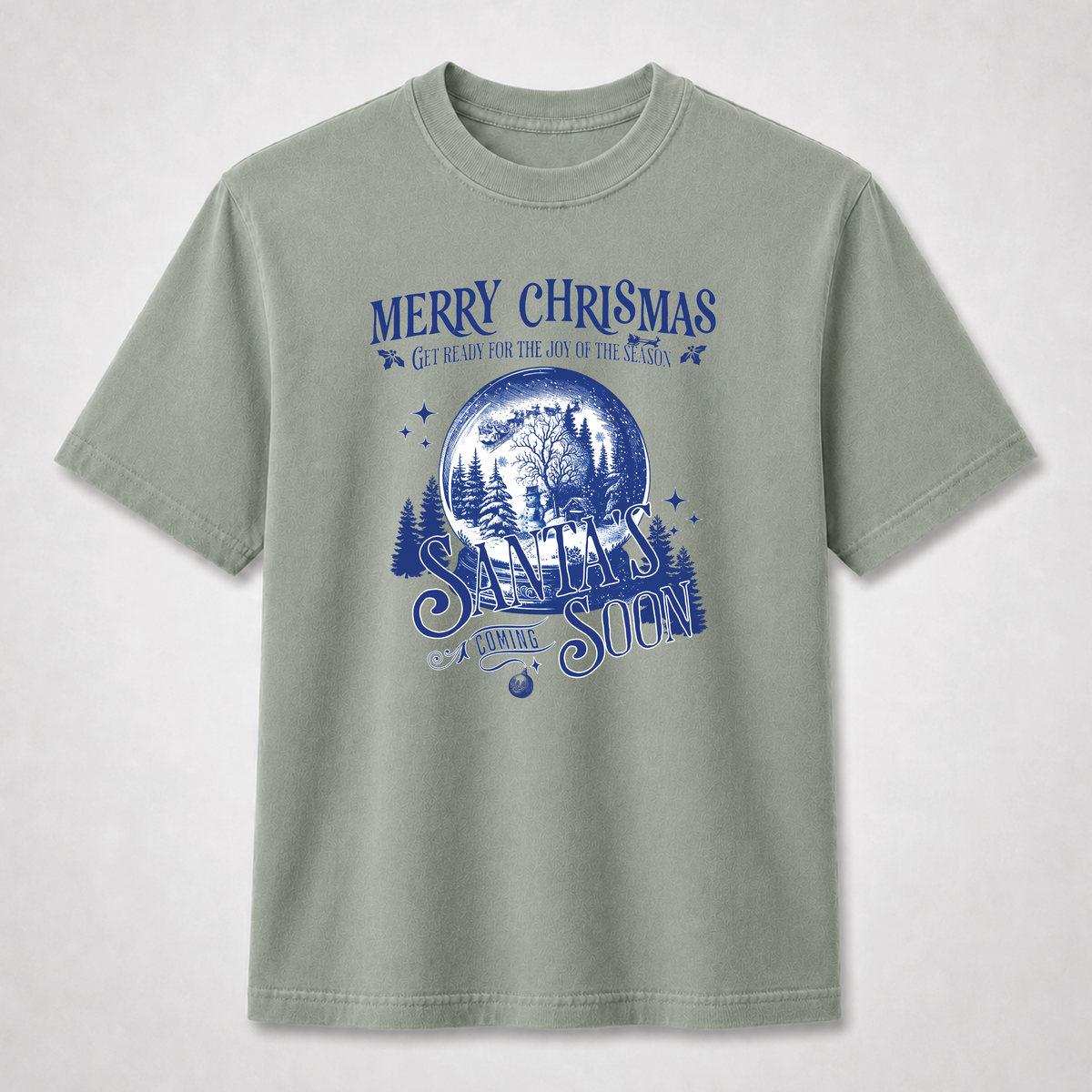Santa’s Coming Soon Snow Globe Christmas Graphic Tee
