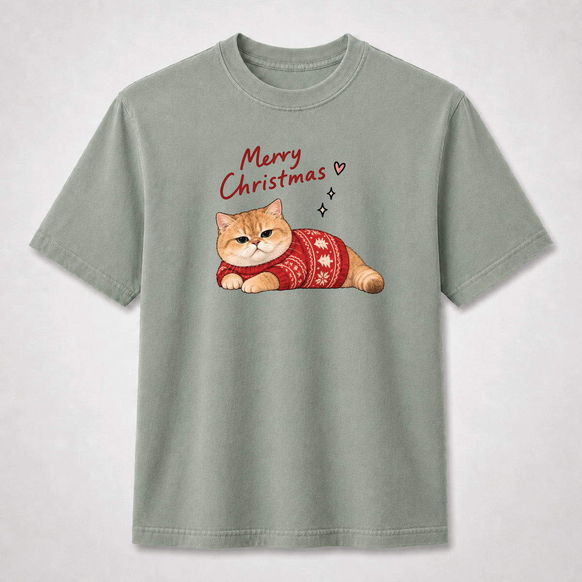 Merry Christmas Cat Graphic Tee – Cute Holiday Cat Shirt