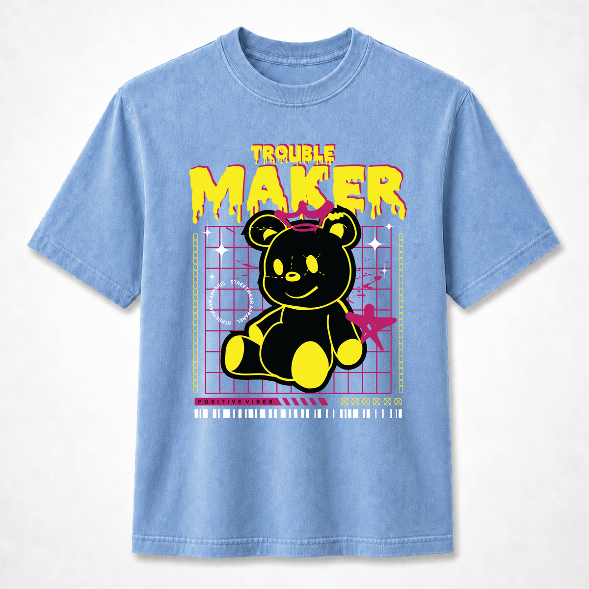 Trouble Maker Teddy Bear Streetwear Graphic Tee