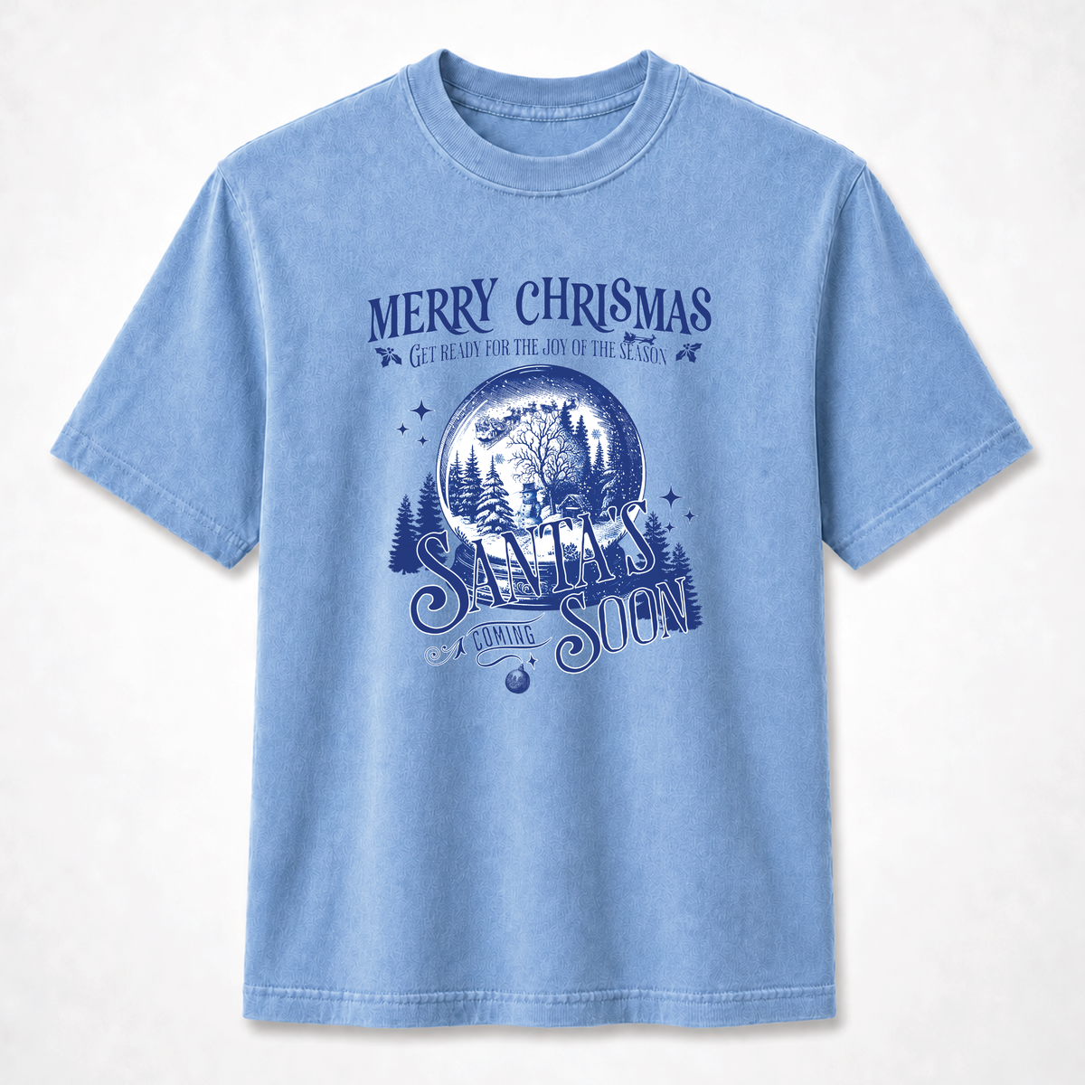 Santa’s Coming Soon Snow Globe Christmas Graphic Tee