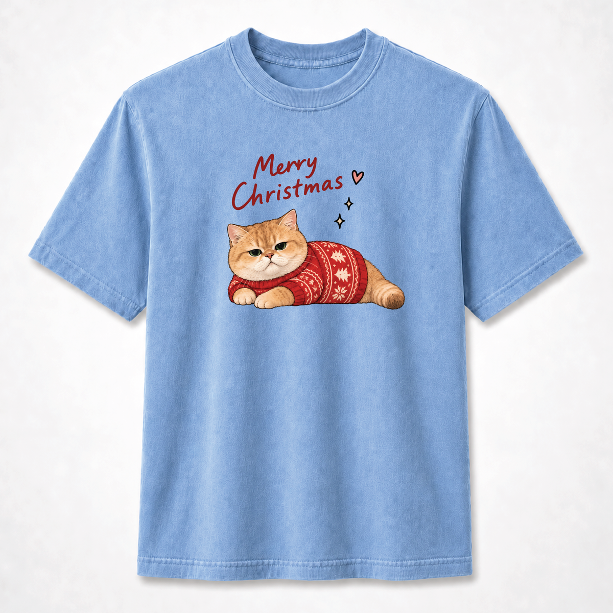 Merry Christmas Cat Graphic Tee – Cute Holiday Cat Shirt