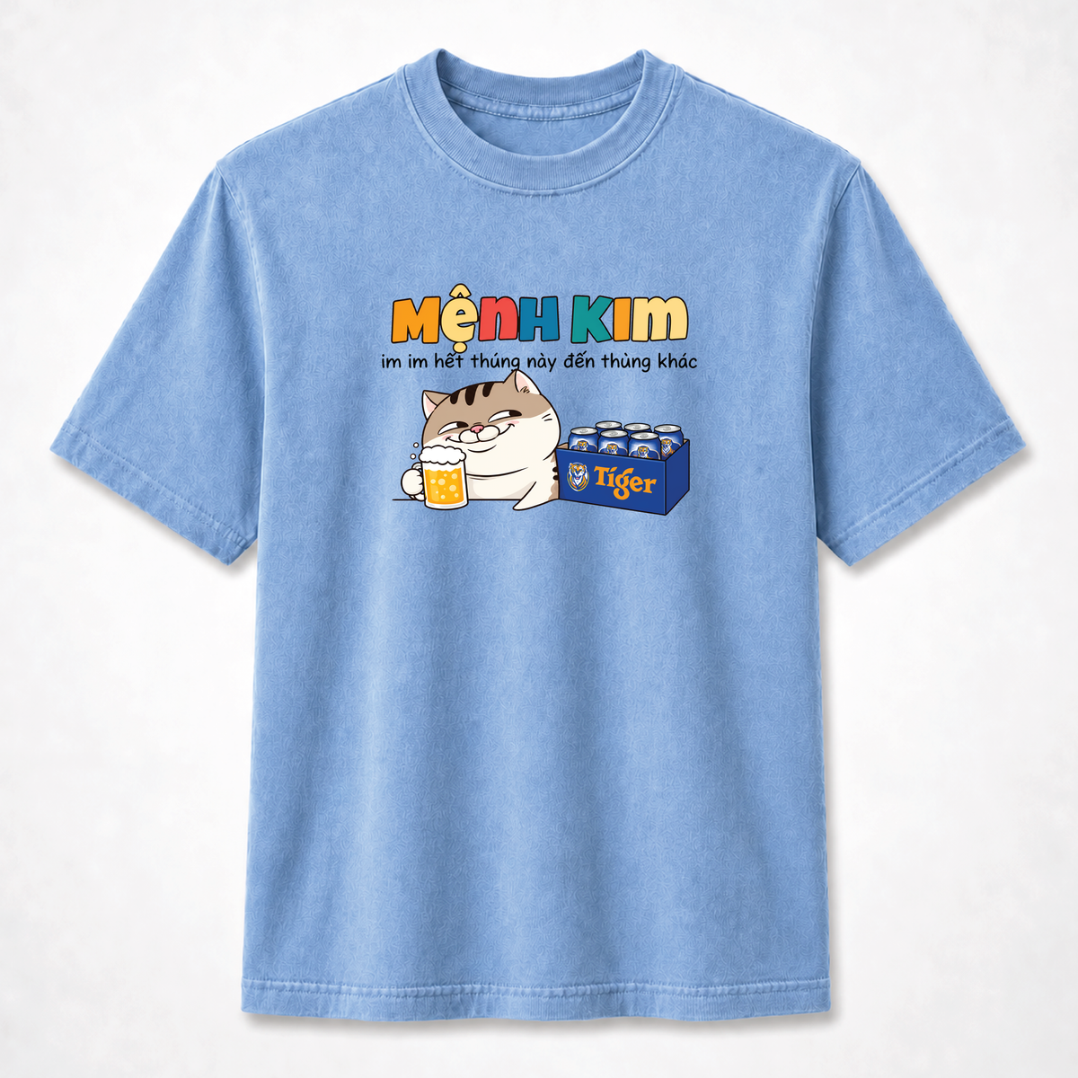 Mệnh Kim Funny Vietnamese Cat Beer Graphic Tee