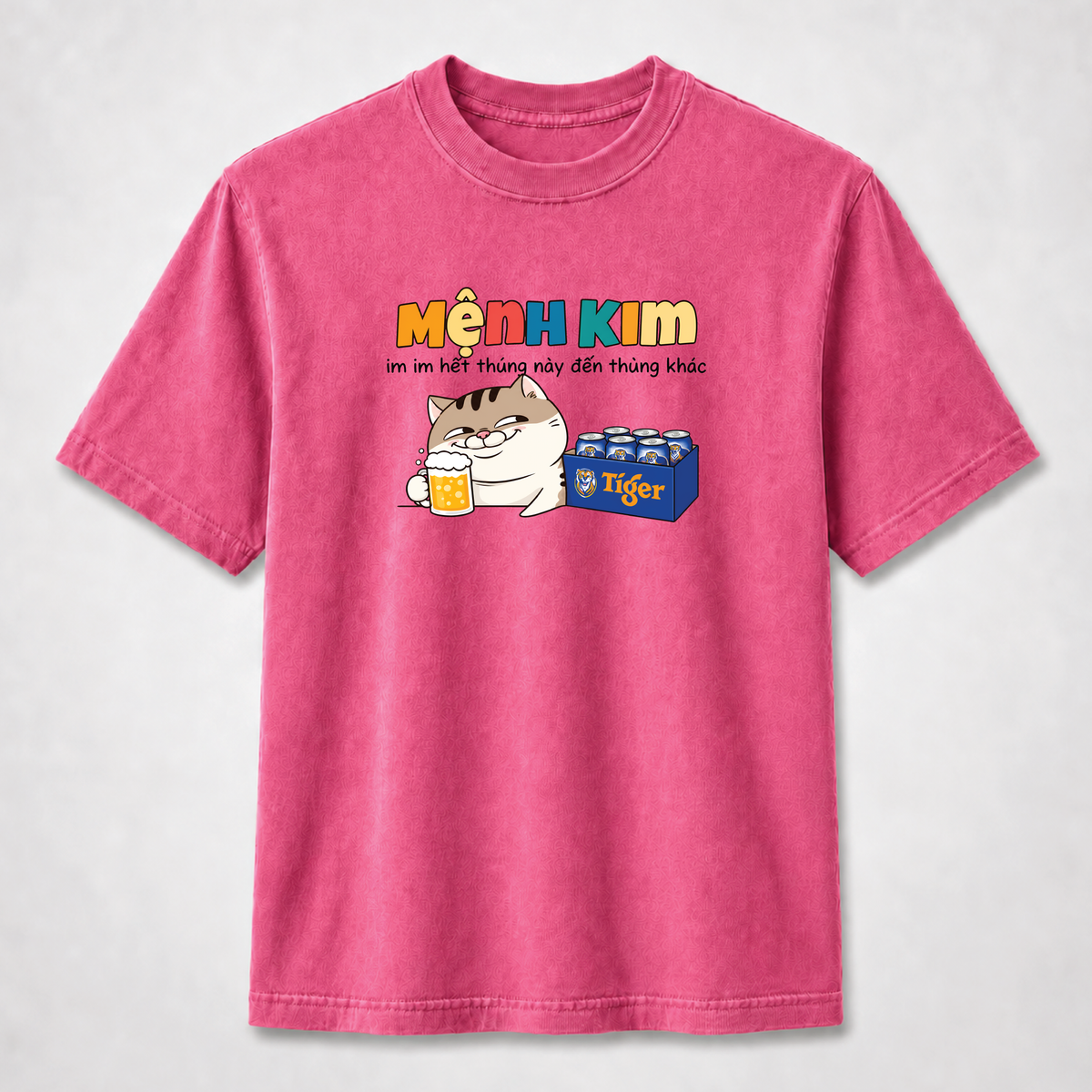 Mệnh Kim Funny Vietnamese Cat Beer Graphic Tee