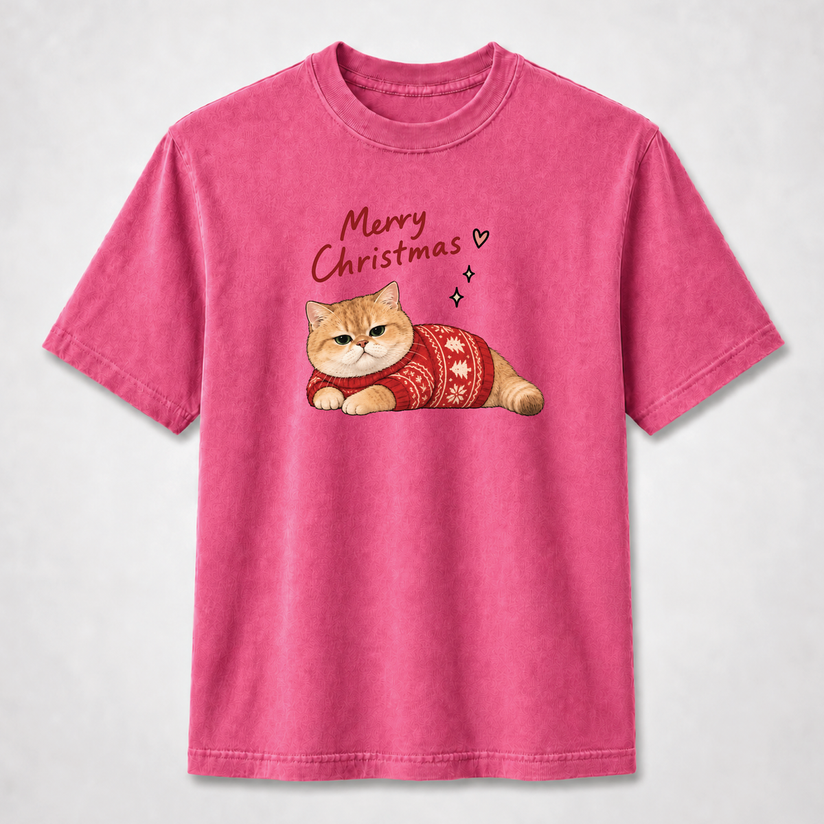 Merry Christmas Cat Graphic Tee – Cute Holiday Cat Shirt