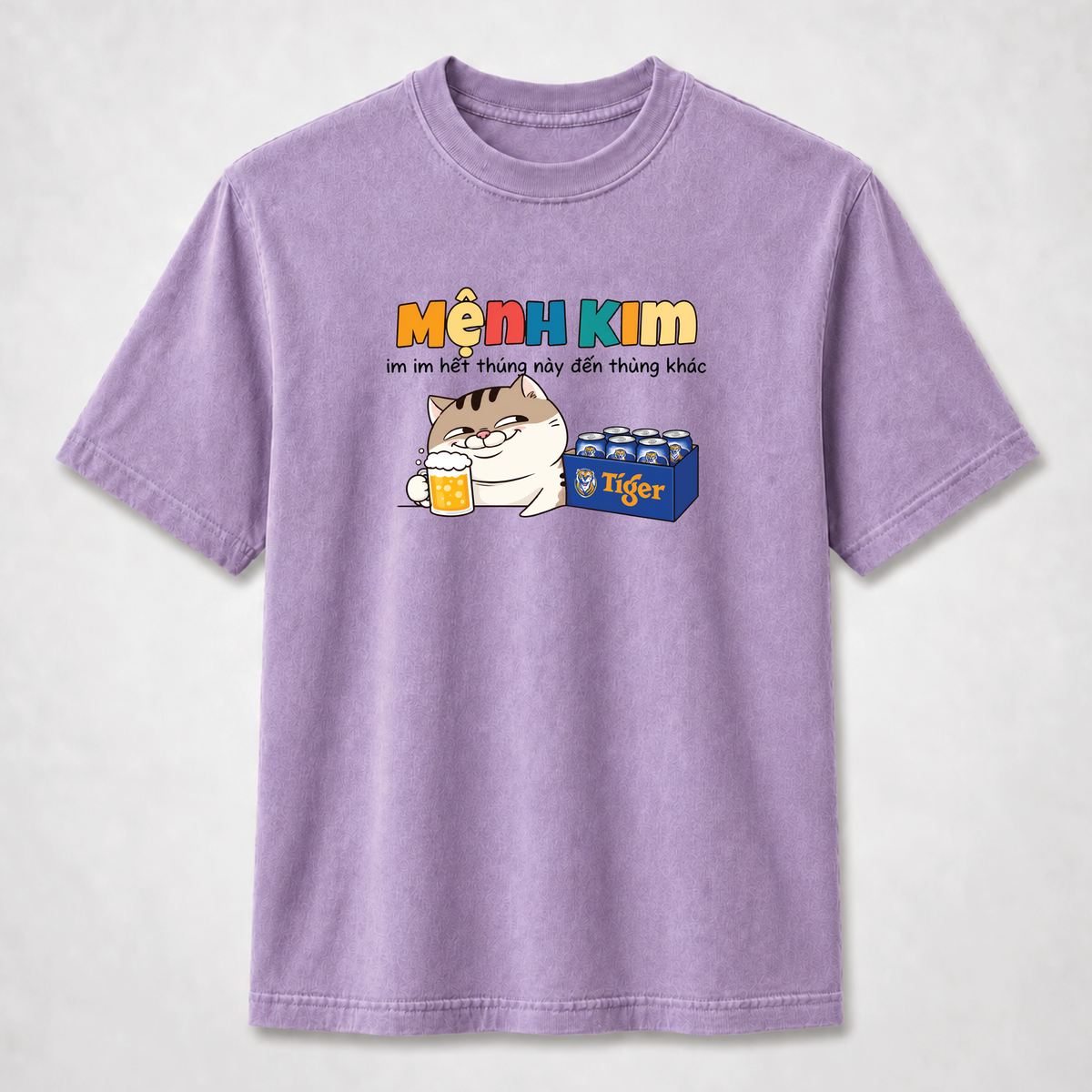Mệnh Kim Funny Vietnamese Cat Beer Graphic Tee