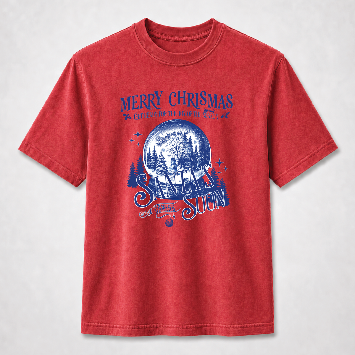 Santa’s Coming Soon Snow Globe Christmas Graphic Tee