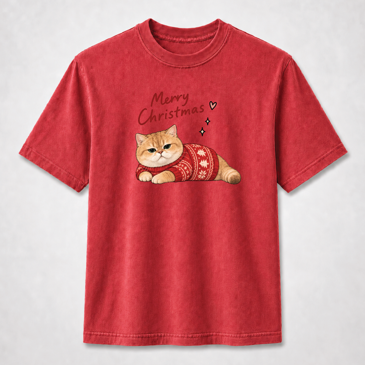 Merry Christmas Cat Graphic Tee – Cute Holiday Cat Shirt