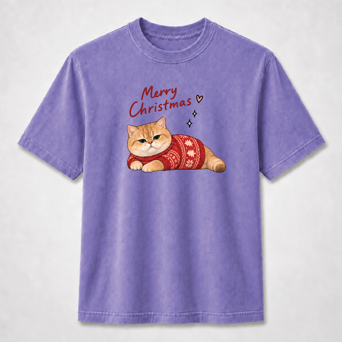 Merry Christmas Cat Graphic Tee – Cute Holiday Cat Shirt
