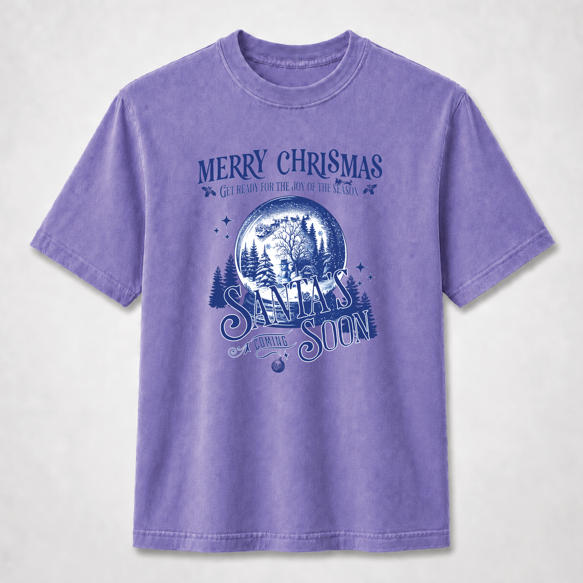 Santa’s Coming Soon Snow Globe Christmas Graphic Tee