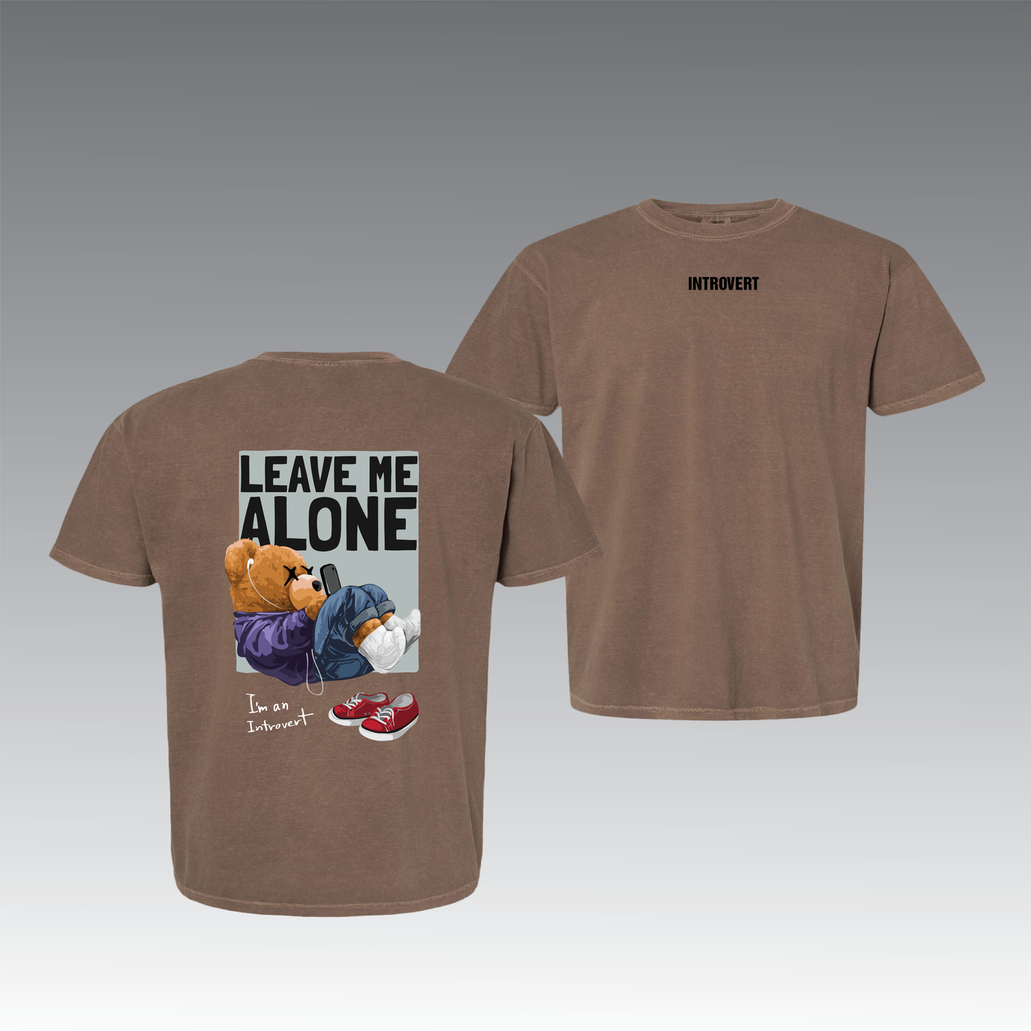 Leave Me Alone Introvert Bear Graphic T-Shirt – Funny Unisex Tee