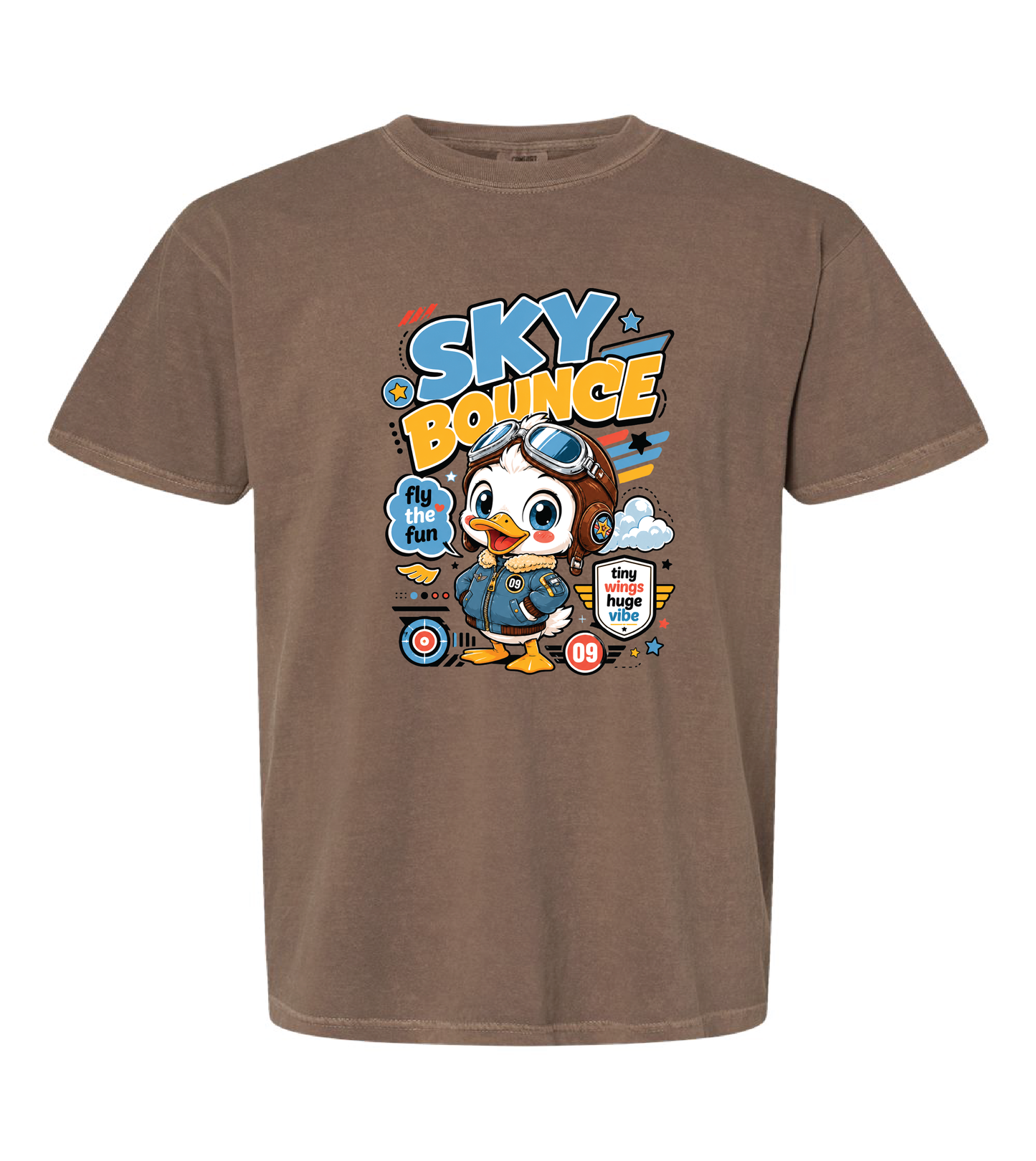 Duckling Aviator Graphic Tee Pilot Animal Gift