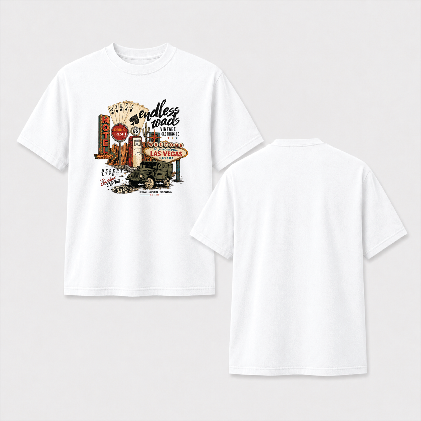Las Vegas Road Trip Shirt | Route 66 Desert Travel Tee