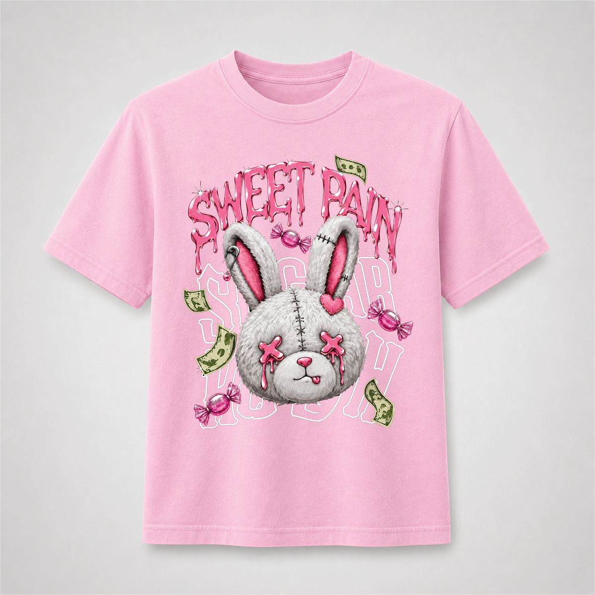 Sweet Pain Gothic Bunny T-Shirt – Creepy Cute Candy Rabbit Graphic Tee