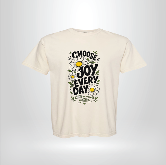 Choose Joy Daisy Tee – Positive Floral Graphic Shirt