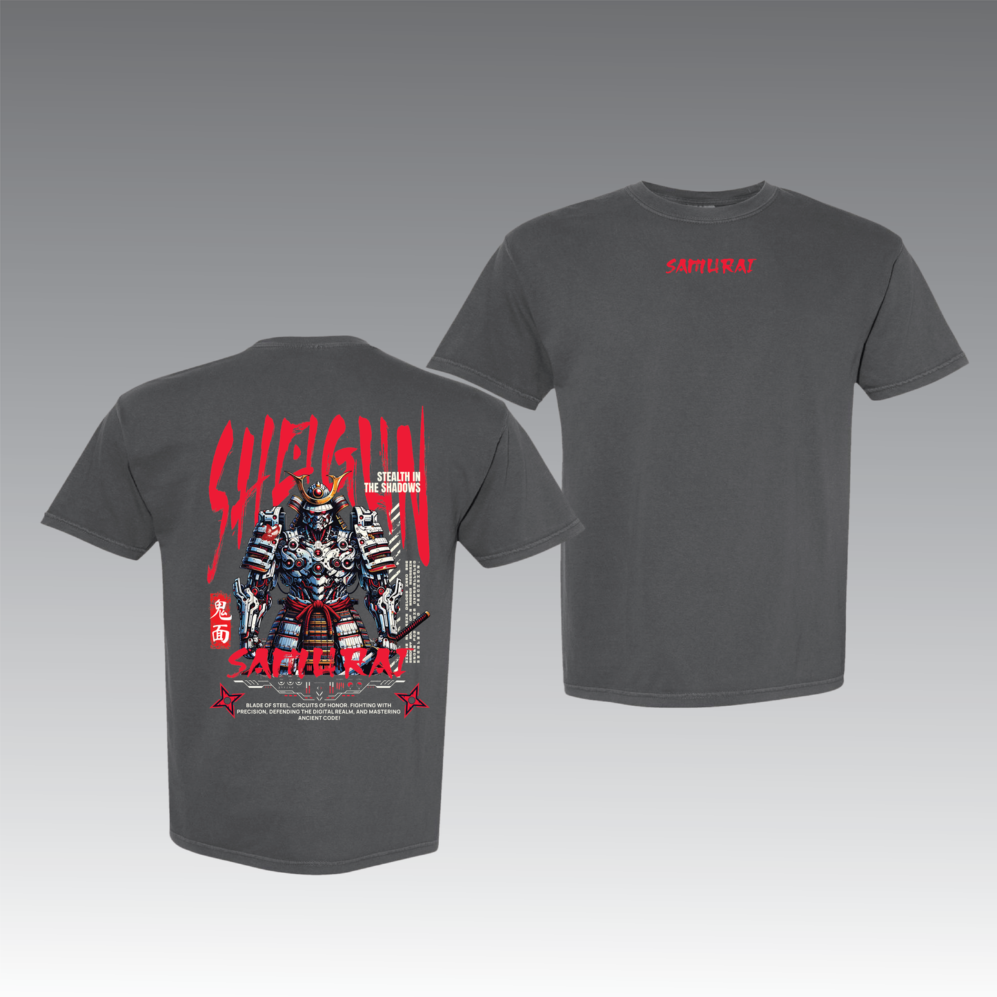 Cyber Samurai Graphic T-Shirt – Futuristic Streetwear Unisex Tee