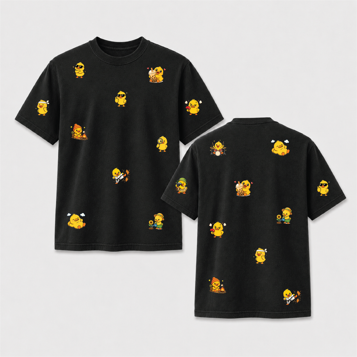 Little Duck Adventures Cute Front and Back Graphic Tee