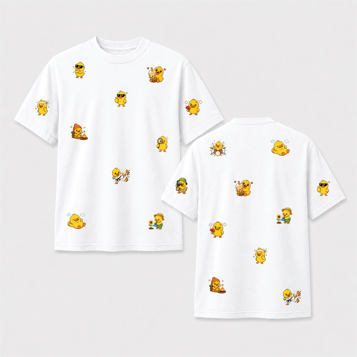 Little Duck Adventures Cute Front and Back Graphic Tee