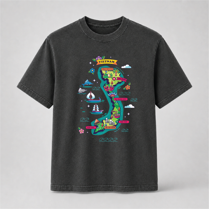 Vietnam Map Graphic T-Shirt – Vietnamese Culture Travel Tee