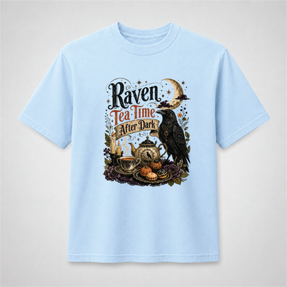 Raven Tea Time Shirt | Gothic After Dark Witchy Tee