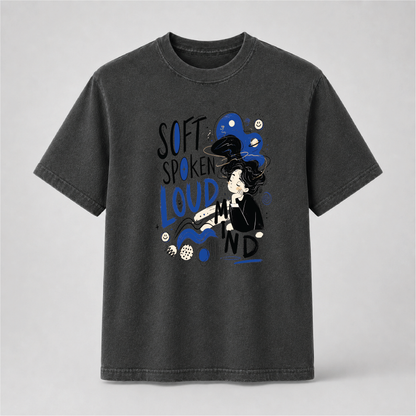 Soft Spoken Loud Mind Abstract Graphic T-Shirt