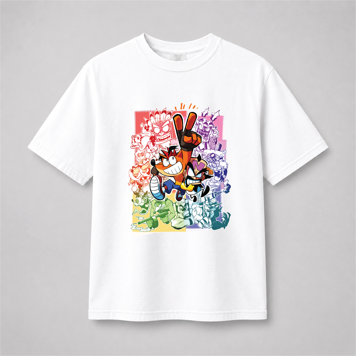 Retro Gaming Adventure Graphic Tee – Colorful Cartoon Gamer Shirt