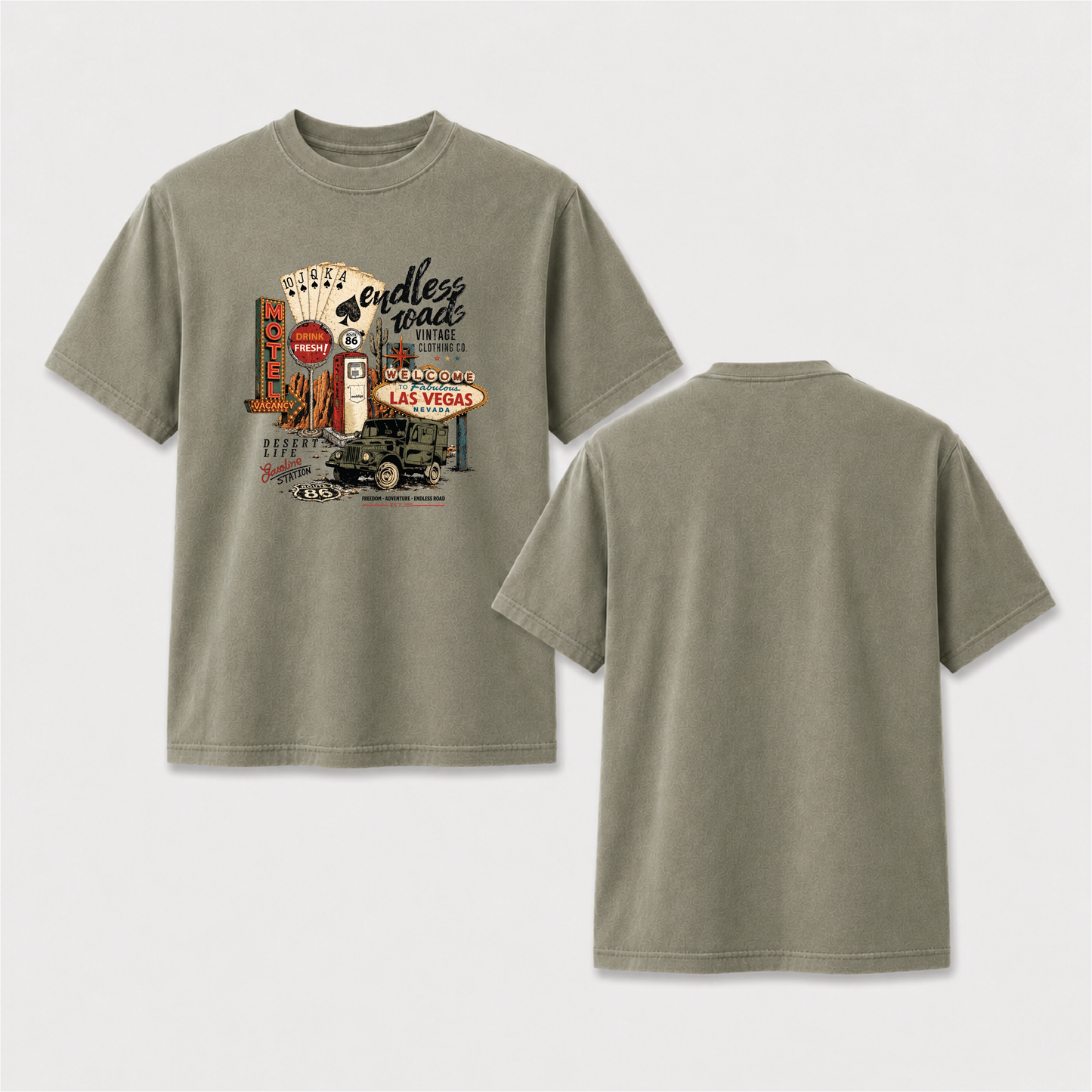 Las Vegas Road Trip Shirt | Route 66 Desert Travel Tee