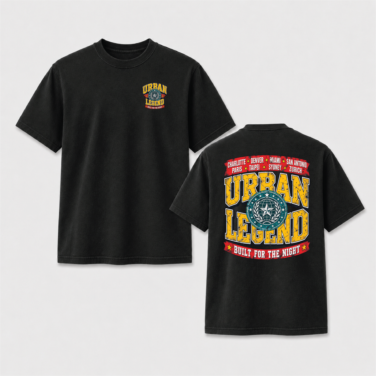 Urban Legend Built for the Night Front & Back Graphic Tee