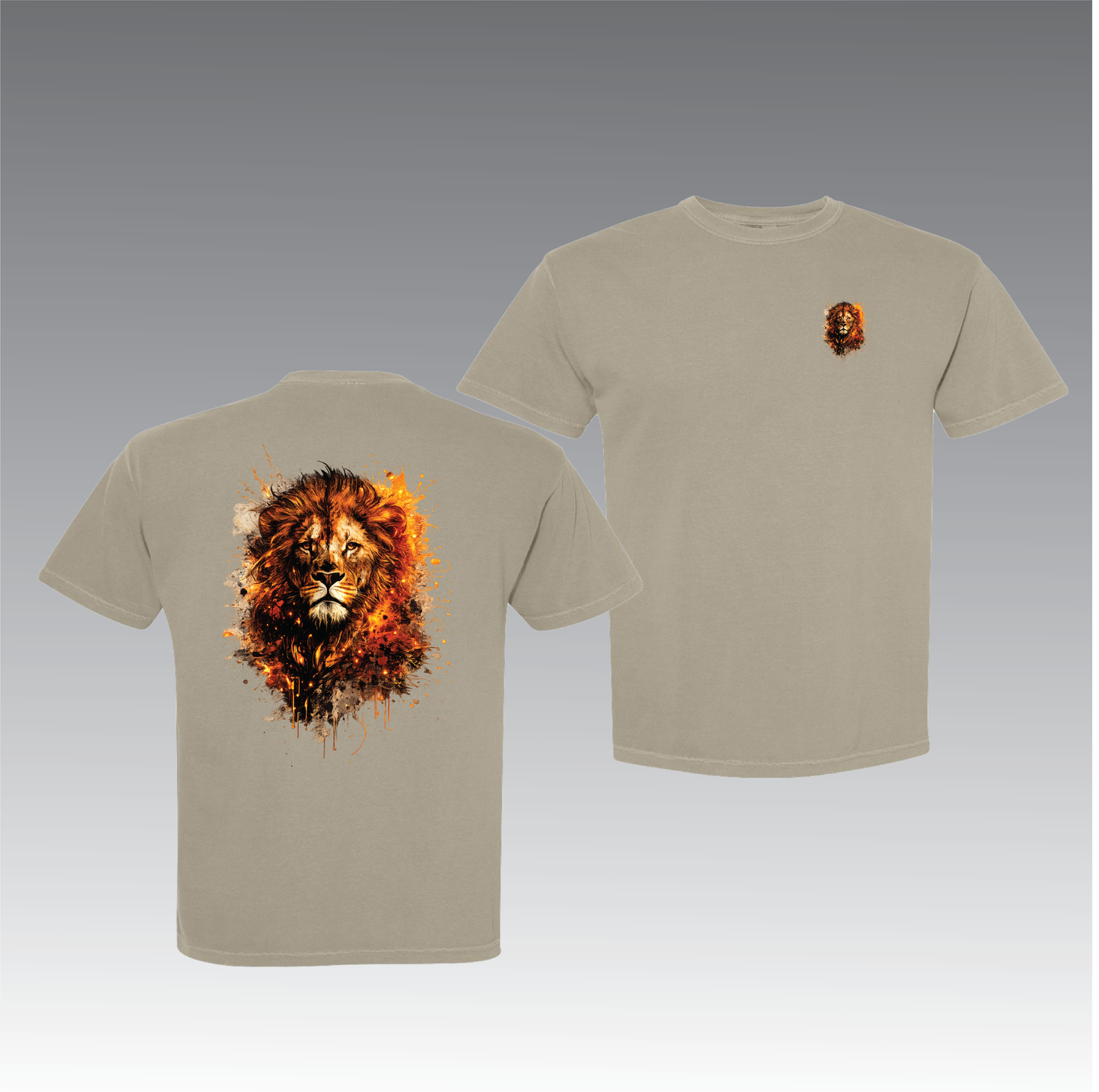Lion Graphic Front and Back T-Shirt