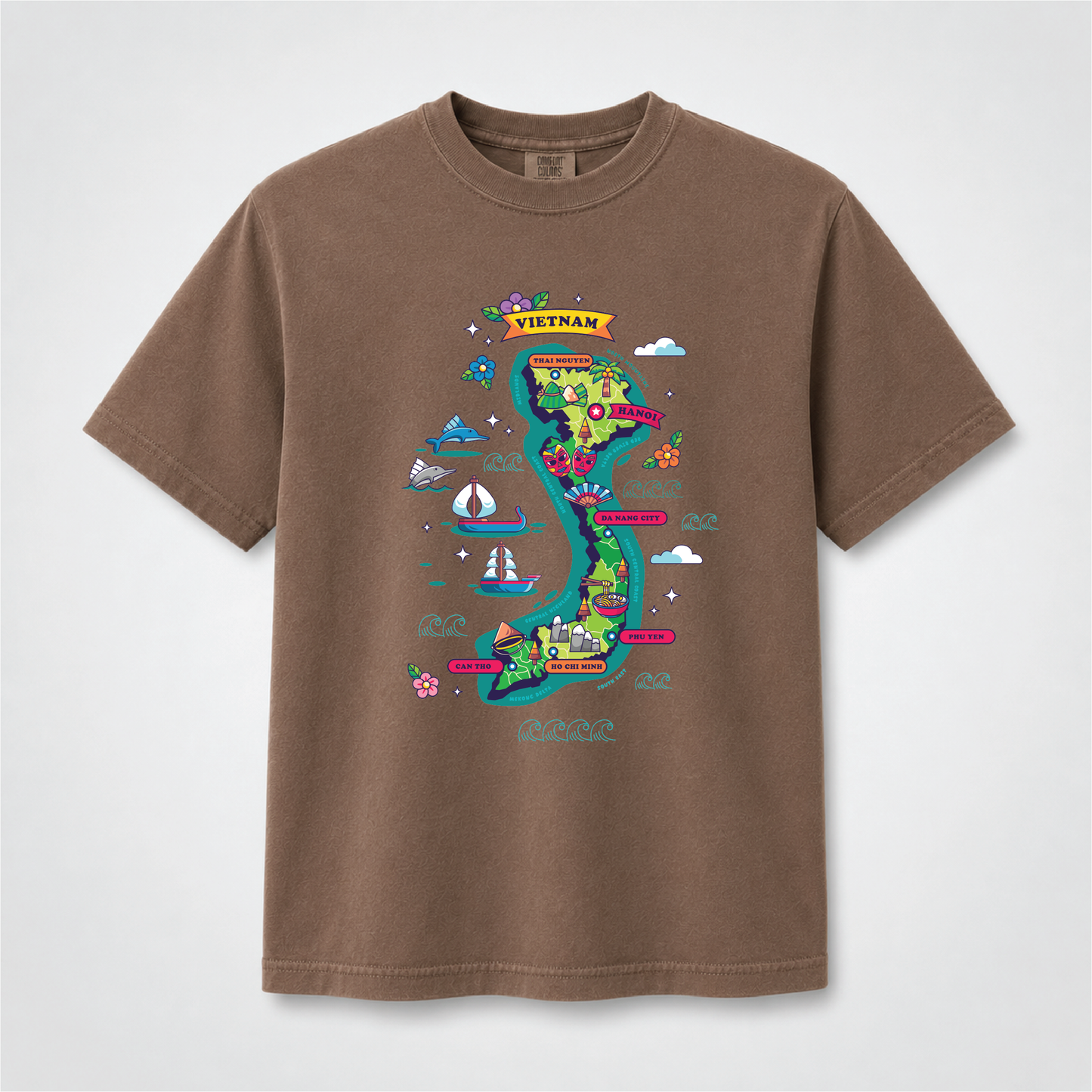 Vietnam Map Graphic T-Shirt – Vietnamese Culture Travel Tee