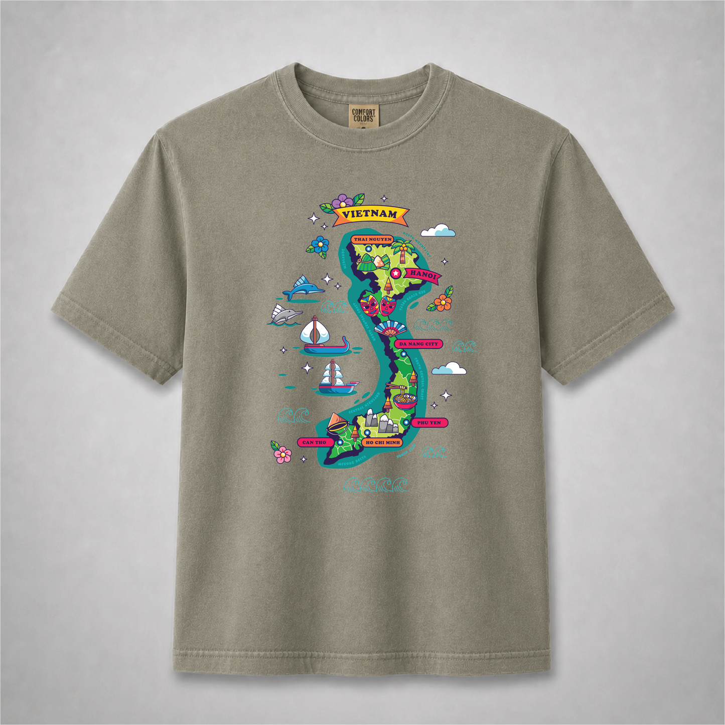 Vietnam Map Graphic T-Shirt – Vietnamese Culture Travel Tee