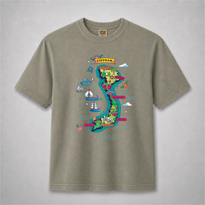 Vietnam Map Graphic T-Shirt – Vietnamese Culture Travel Tee
