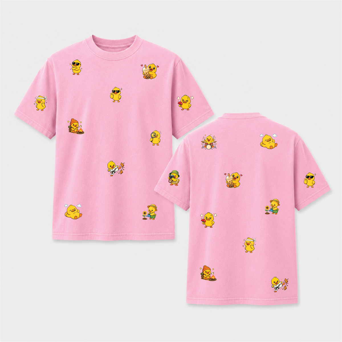 Little Duck Adventures Cute Front and Back Graphic Tee