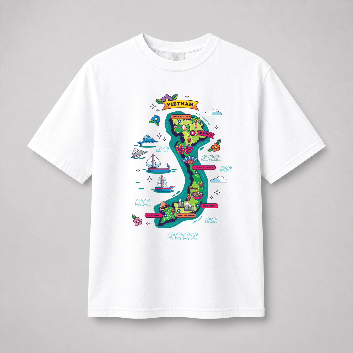 Vietnam Map Graphic T-Shirt – Vietnamese Culture Travel Tee