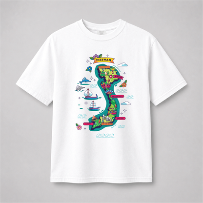 Vietnam Map Graphic T-Shirt – Vietnamese Culture Travel Tee