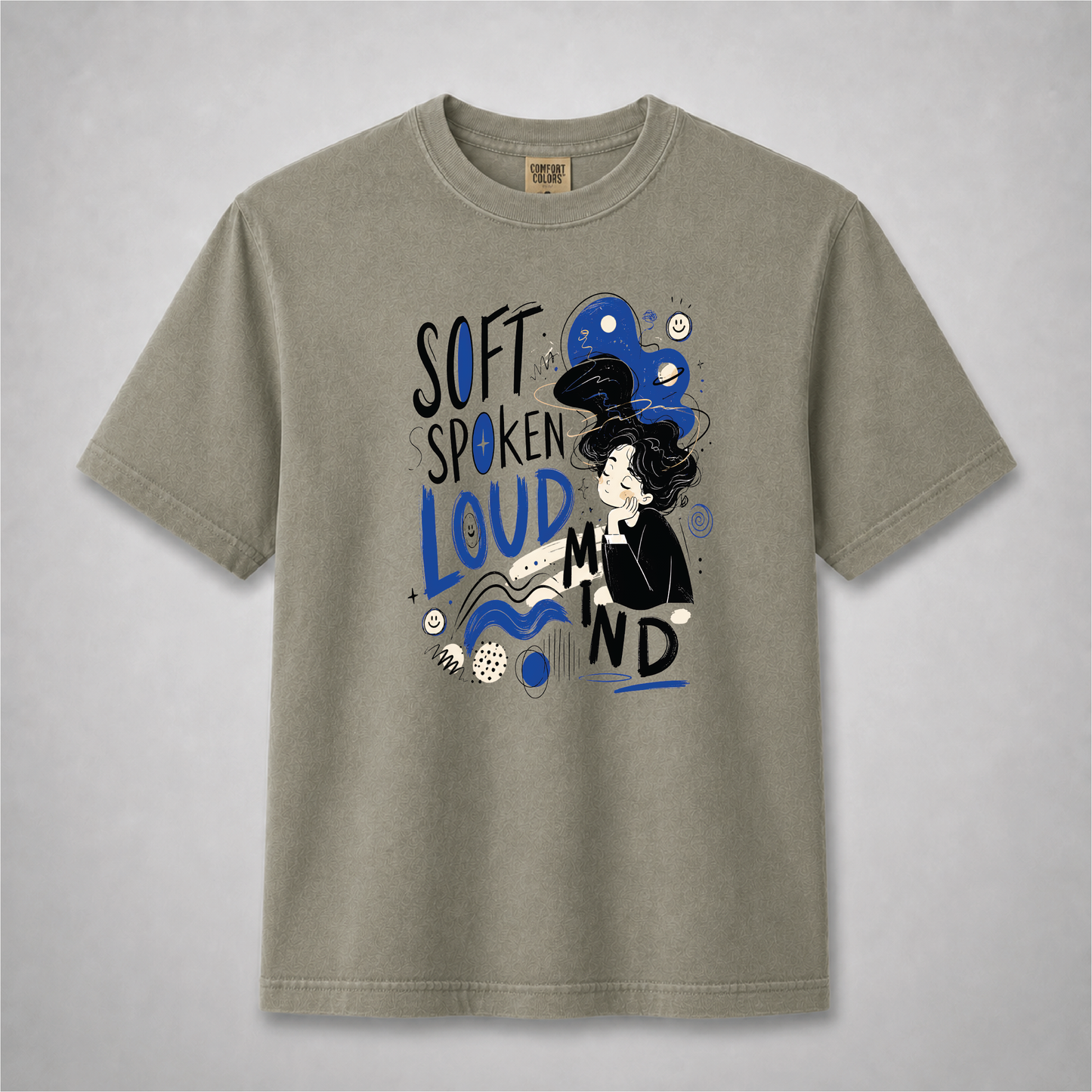 Soft Spoken Loud Mind Abstract Graphic T-Shirt