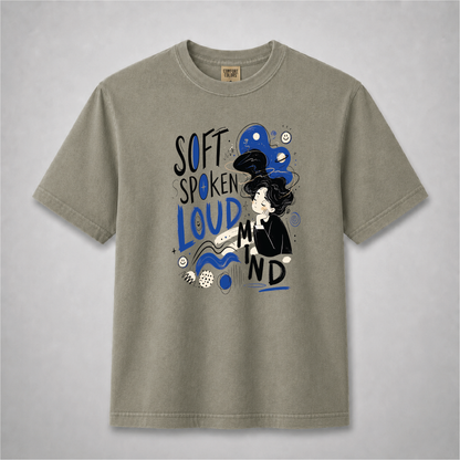 Soft Spoken Loud Mind Abstract Graphic T-Shirt