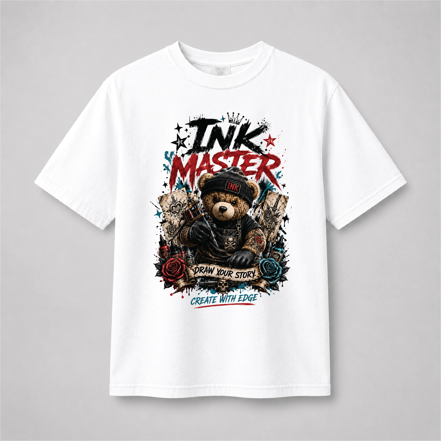 Tattoo Bear Graphic T-Shirt – Edgy Tattoo Artist & Ink Lover Tee