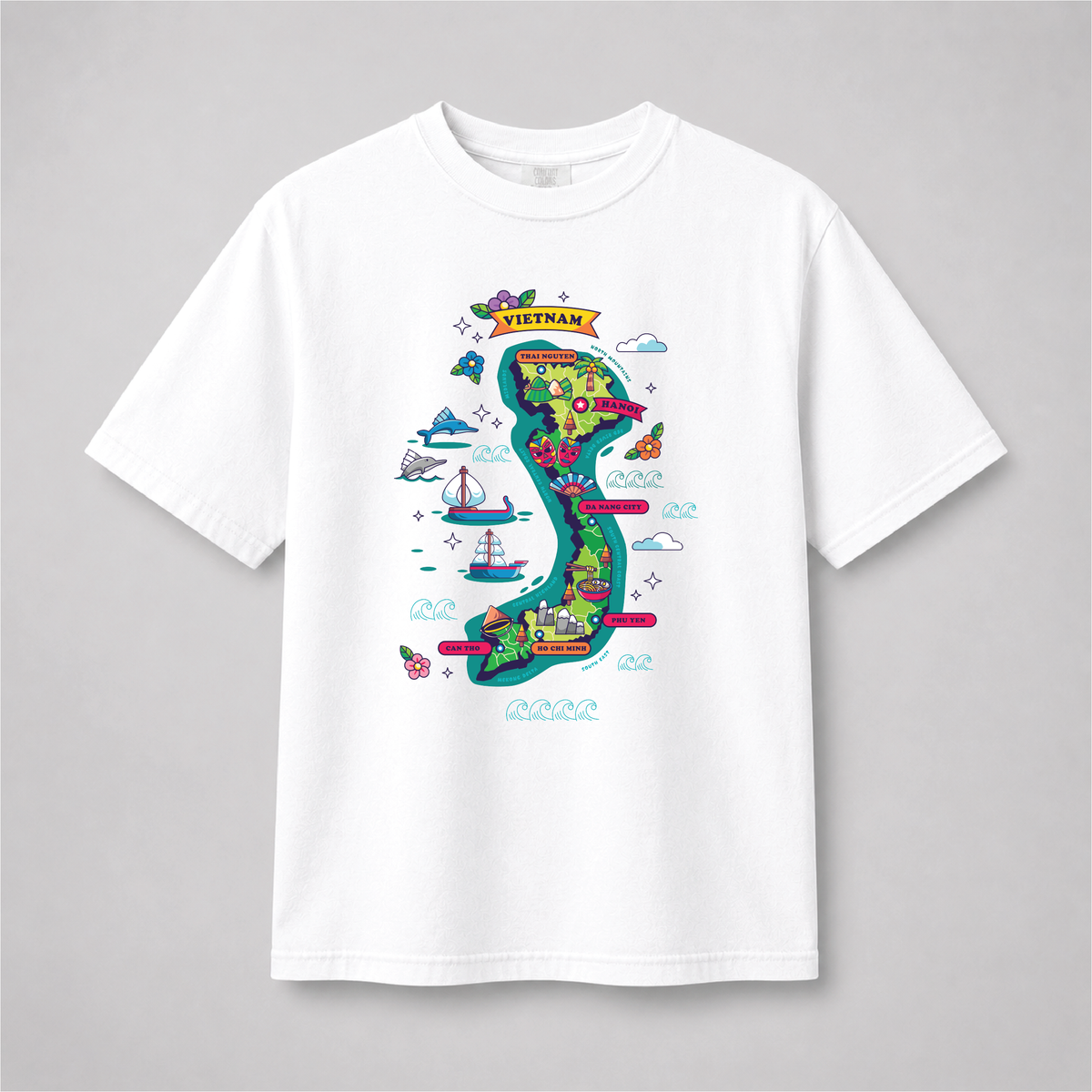 Vietnam Map Graphic Tee – Vietnamese Culture Travel Shirt