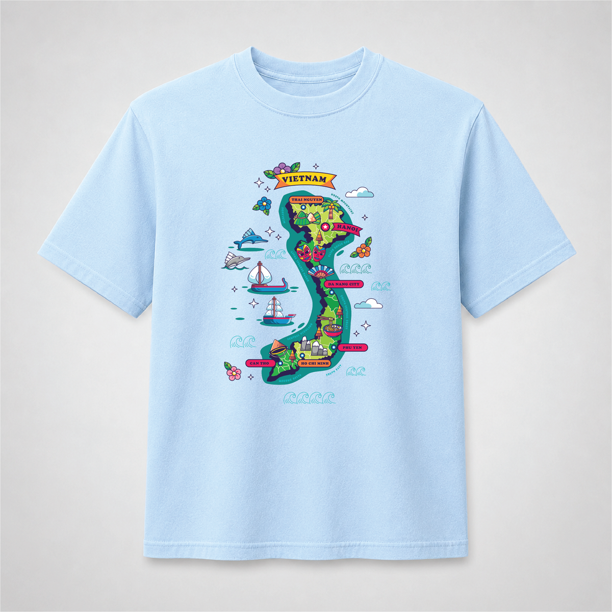 Vietnam Map Graphic Tee – Vietnamese Culture Travel Shirt