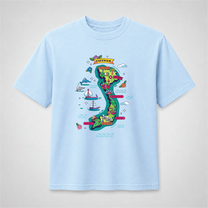 Vietnam Map Graphic Tee – Vietnamese Culture Travel Shirt