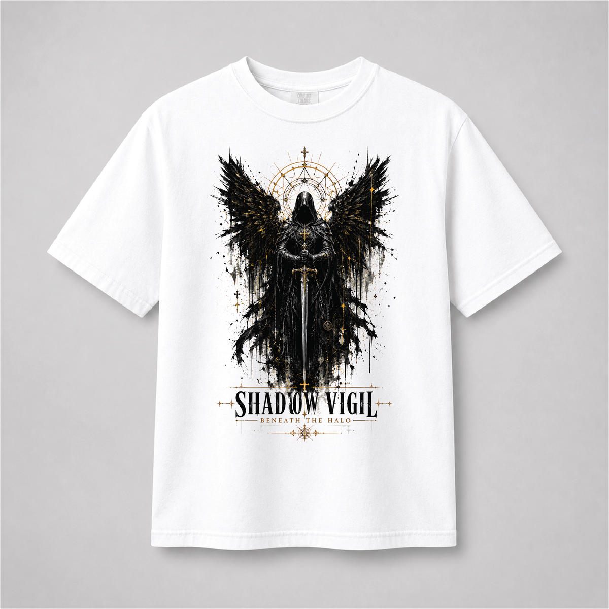 Shadow Vigil Fallen Angel Gothic Graphic Tee