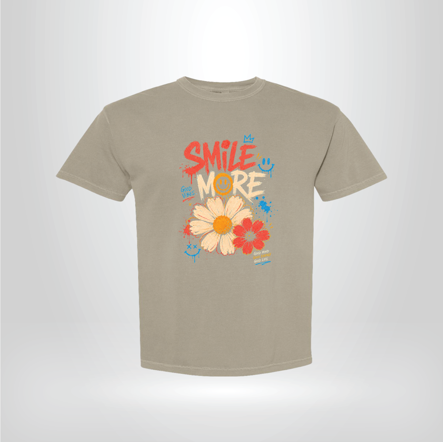 Smile More Flower Tee – Positive Daisy Graphic Shirt