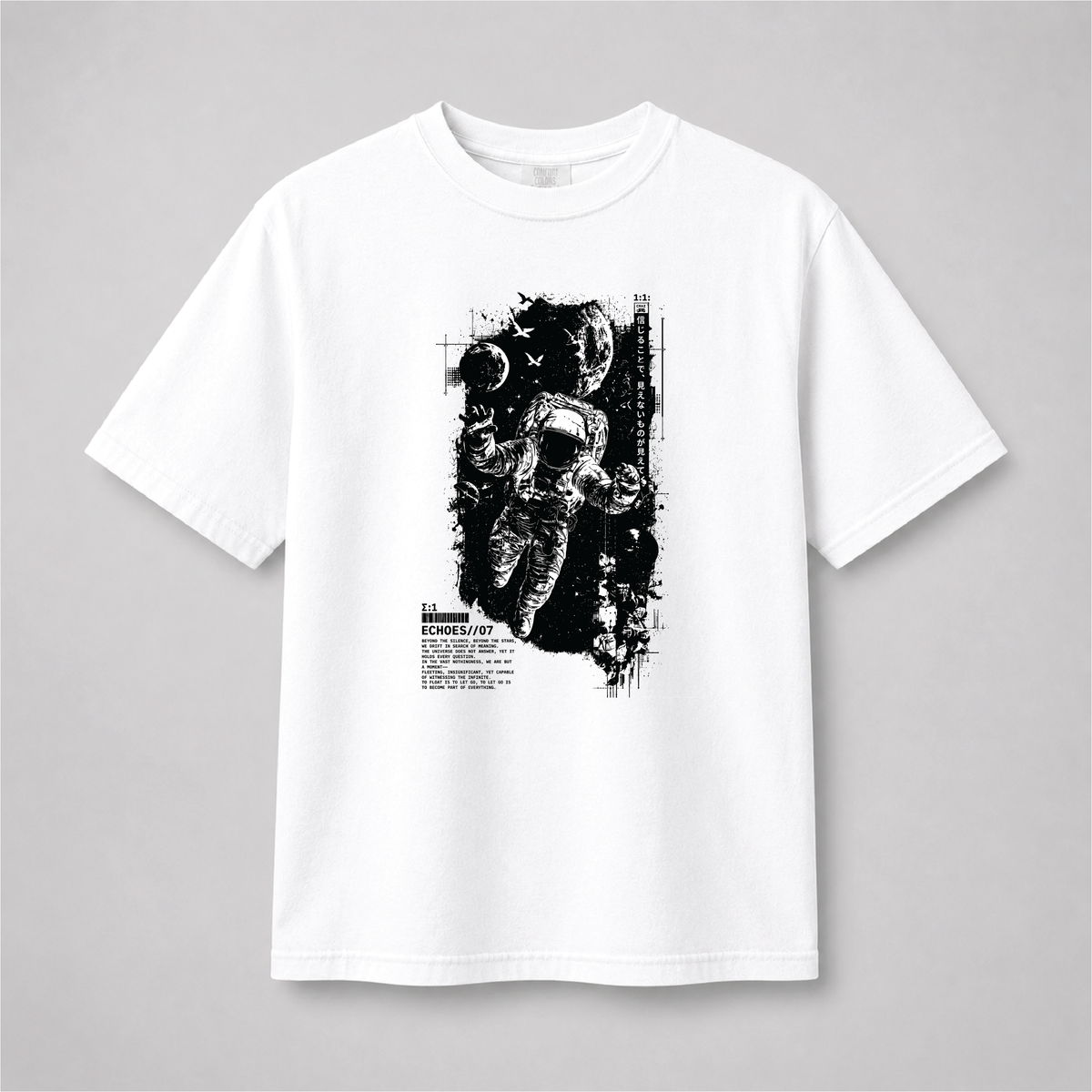 Echoes 07 Astronaut Japanese-Inspired Space Graphic Tee