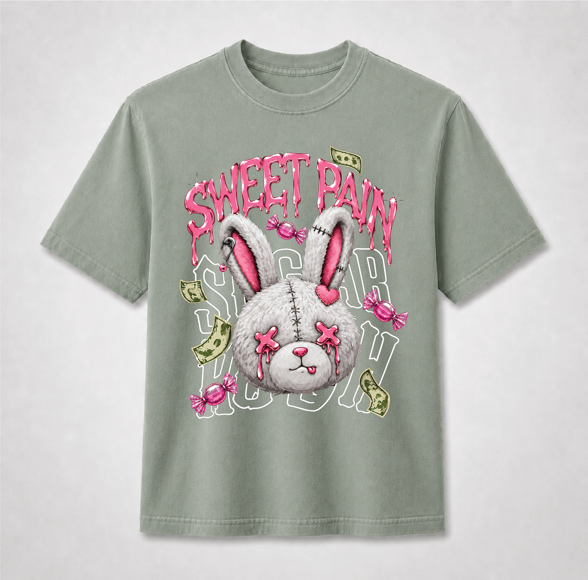 Sweet Pain Gothic Bunny T-Shirt – Creepy Cute Candy Rabbit Graphic Tee