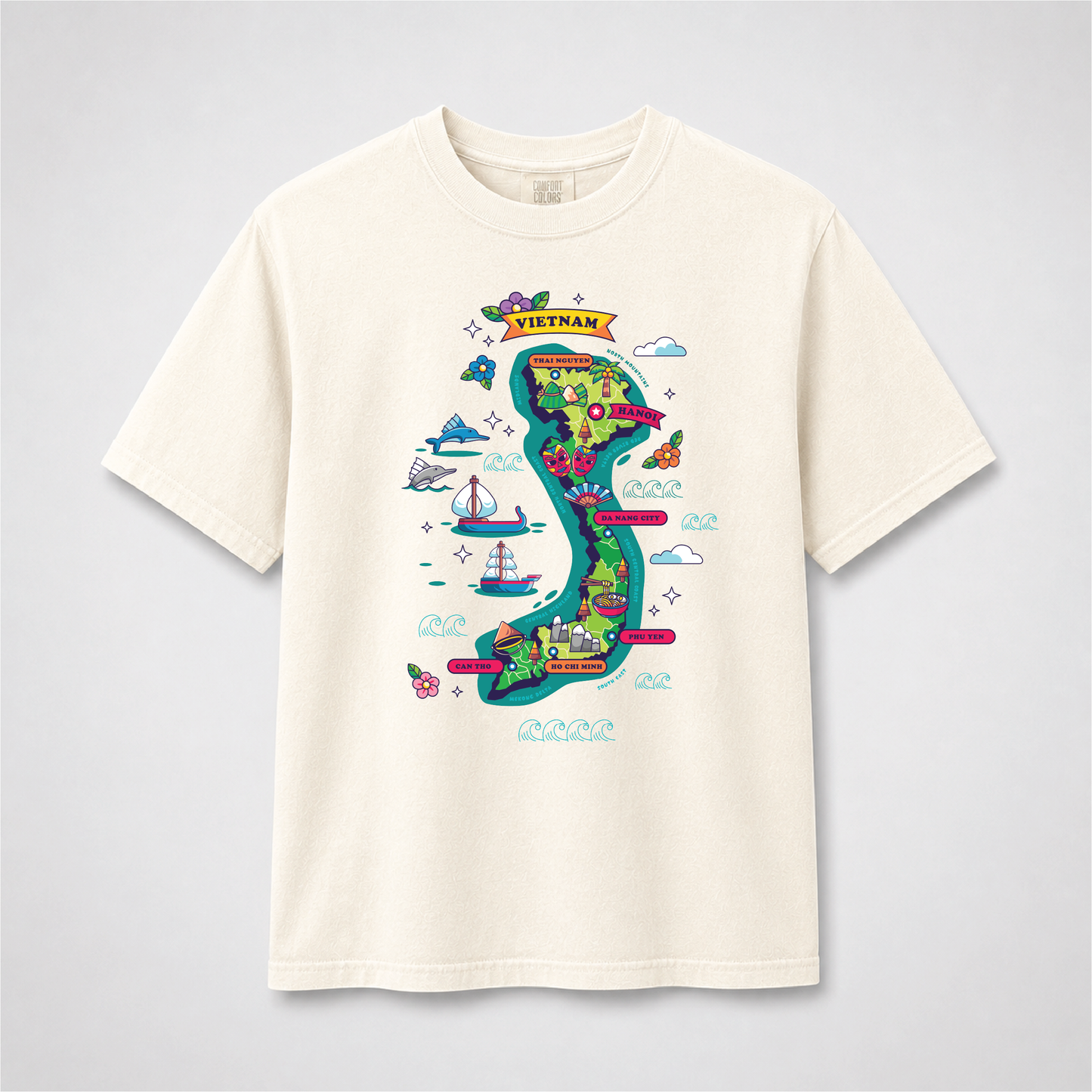 Vietnam Map Graphic T-Shirt – Vietnamese Culture Travel Tee
