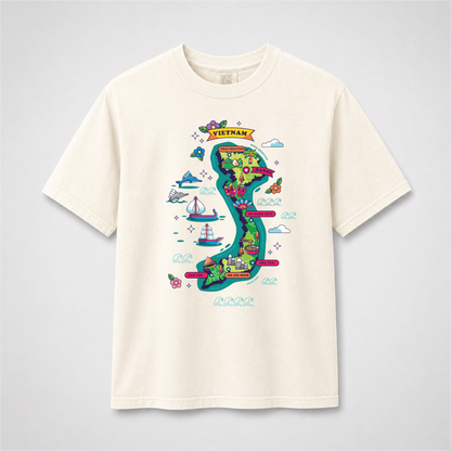 Vietnam Map Graphic T-Shirt – Vietnamese Culture Travel Tee